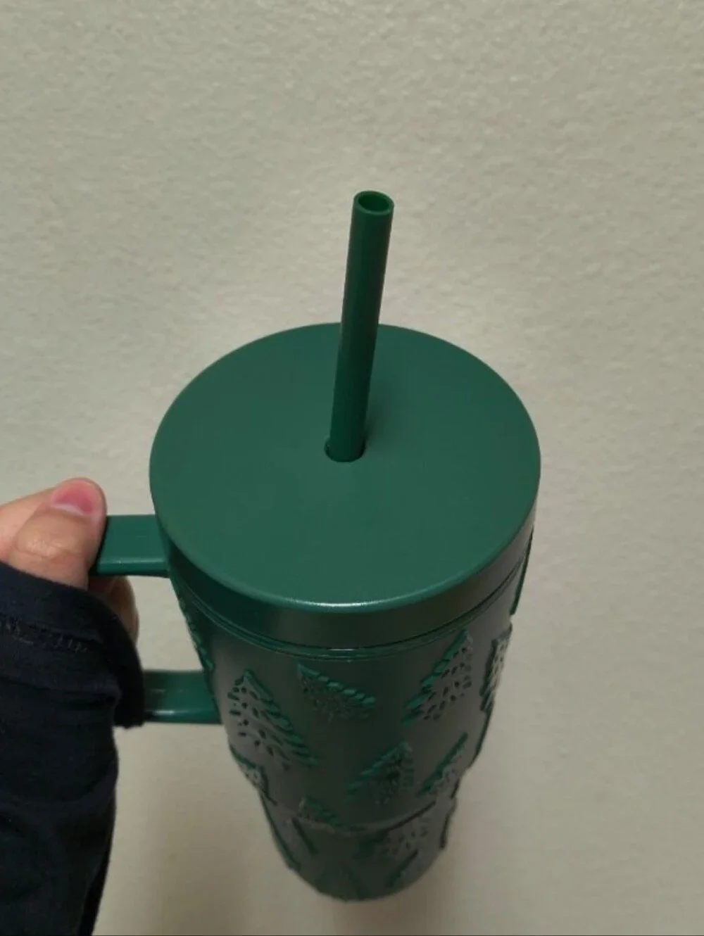 Forest Green Winter Trees Double Wall Holiday Tumbler 30 oz. NEW